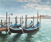 Venician Gondolas (acrylic 20x24)